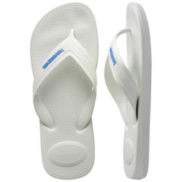Imagem de Chinelos Havaianas Top Max Comfort Antiderrapante Amortecimento no Calcanhar (Branco, BR, Adulto, Faixa Numérico, M, 39, 40)