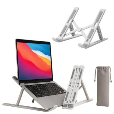 Imagem de Suporte De Notebook De ABS Ajustável Para Notebook De 6 Ângulos Ajustável Dobrável E Ergonômico Para Desktop Portátil Compatível Com Macbook Ipad Hp Dell Lenovo 10-17 Polegadas