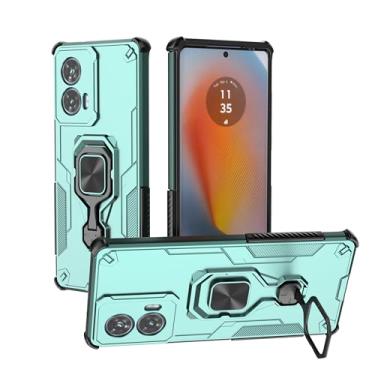 Imagem de SORAKA Capa para Motorola Edge 50 Fusion com suporte metálico giratório de 360 graus peça de ferro magnética para suporte magnético para telefone de carro