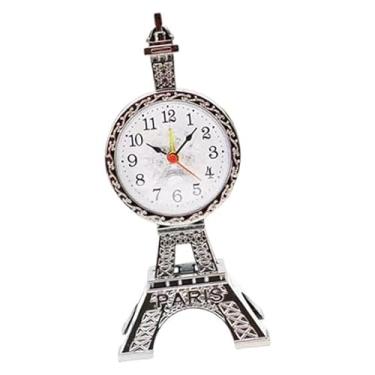 Imagem de Generic Torre Eiffel Despertador Relógio de Mesa Mesa Quarto Casa Fácil Utilitário Presente Portátil Estilo Vintage Decoração de Casa, Ouro Preto