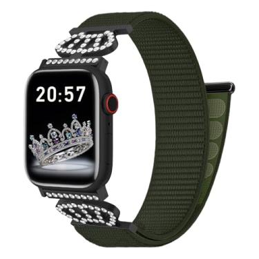 Imagem de Pulseiras de nylon compatíveis com Apple Watch série 10/9/8/7/6/5/4/3/2/1/SE de 38 mm, 40 mm, 41 mm, 42 mm, 45 mm, 46 mm, 49 mm, 40 mm, 40 mm, 40 mm, 40 mm, 41 mm, 41 mm, 41 mm, 42 mm, 44 mm, 4 e 2 e