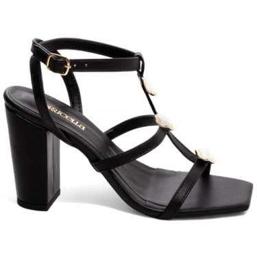 Imagem de Sandália Feminina Salto Médio Grosso Preto Torricella AVS 45098A (Preto, BR, Adulto, Numérico, 37)