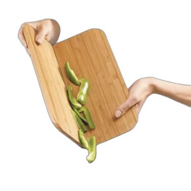 Imagem de Tábua De Corte Dobrável De Cozinha Em Bambu E Silicone 32Cm