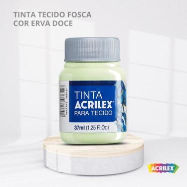 Imagem de Tinta para tecido fosca com 37ml cor erva doce - ACRILEX