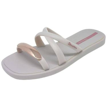 Imagem de Chinelo Feminino Slide Rasteira Pedraria Metal Chic Ipanema