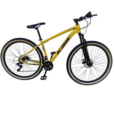 Imagem de Bicicleta Aro 29 Ksw Xlt 100 Pneu Faixa Amarelo 21 Velocidades Suspens