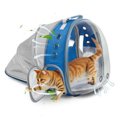 Imagem de TOYSINTHEBOX Mochila Para Gatos, Expansível, Dobrável, Respirável, Para Animais De Estimação, Mochila Para Cães Grandes, Caminhadas, Viagens, Acampamento (Azul)