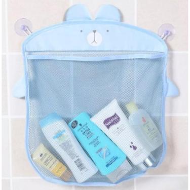 Imagem de Organizador Banho do Bebê - Saco de Brinquedos Azul 38x35cm