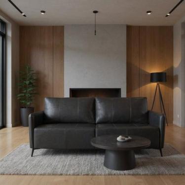 Imagem de Sofá de Couro Legítimo 180cm Porto Rico - LEME MOVELARIA