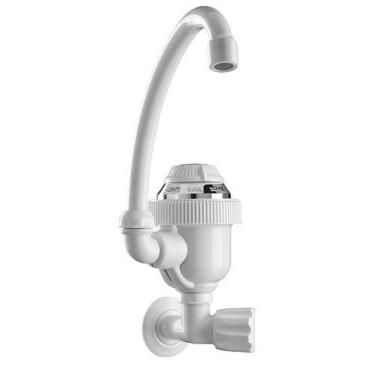 Imagem de Torneira Elétrica Bica Alta Parede 220v 4400w Branca - 3 Temperaturas - Sintex