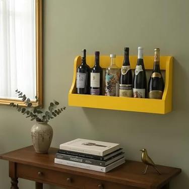 Imagem de Prateleira Adega Suporte Decorativo para Vinhos e Bebidas Amarelo Laca