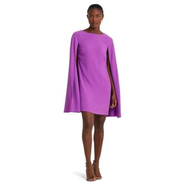 Imagem de LAUREN Ralph Lauren Vestido de coquetel feminino Cape Georgette, Jaspe roxo, 5