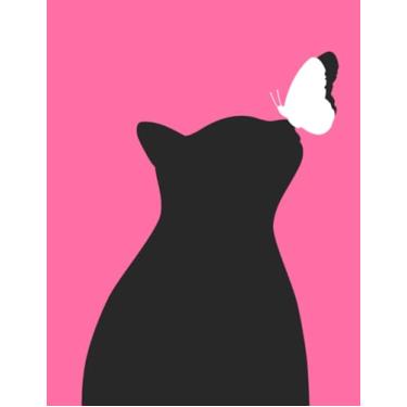 Imagem de Lined Notebook Whiskers & Wings: Cat and Butterfly for Writers and Students (Hot Pink)
