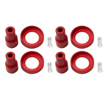 Imagem de TRQ Conjunto de bota de bobina de ignição de desempenho vermelho compatível com Pontiac Vibe 2003-2006 2000-2005 Toyota Celica 2005-2006 Corolla Matrix