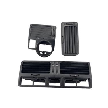 Imagem de Saída de ar para instrumentos pretos Saída de ar central para ar-condicionado compatível com VW Golf 4 Compatível com Jetta Compatível com Bora MK4 R32 GTI 1999-2004(3 Pcs No light)