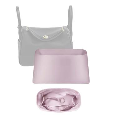Imagem de Organizador de seda luxuoso para Lindy 19/26/30/34 – Inserção leve para bolsa de mão com bolsos, forro de cetim macio, mantém a forma da bolsa, organizador de bolsa premium e modelador de bolsa