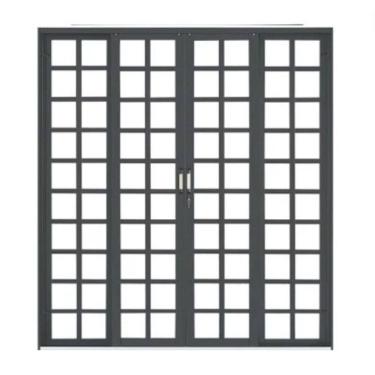 Imagem de Porta De Correr 4 Folhas Vidro Quadriculado 204X210cm Vitralfer