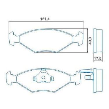 Imagem de Pastilha de Freio Dianteira Palio Siena 1.0 1.3 1.4 1.5 e 1.6 1998 até