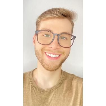 Imagem de Armação Óculos Grau Quadrada Masculino Felipe Marrom - Palas Eyewear