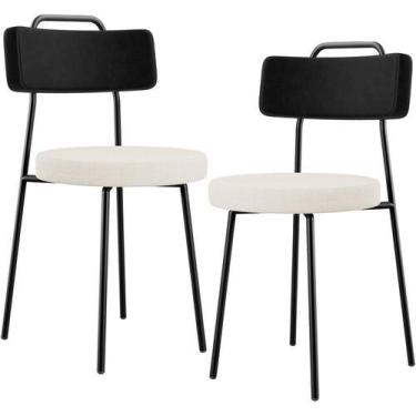 Imagem de Kit 02 Cadeiras Decorativa Estofada Sala De Jantar Barcelona L02 mater