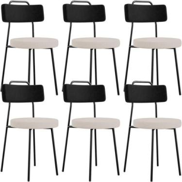 Imagem de Kit 06 Cadeiras Decorativa Estofada Sala De Jantar Barcelona L02 mater