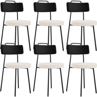 Imagem de Kit 06 Cadeiras Decorativa Estofada Sala De Jantar Barcelona L02 mater