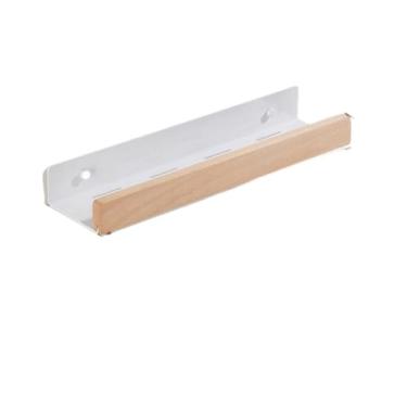 Imagem de Conjuntos de ferragens de banheiro toalheiro suporte de papel barra de toalha gancho prateleira acessórios de banheiro kit branco, barra dupla 50 cm (prateleira de 40 cm)