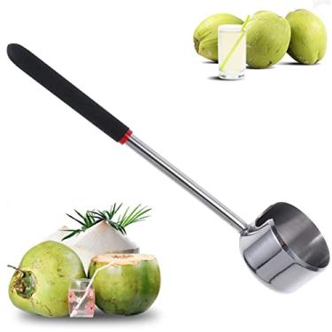 Imagem de Abridor de cococo, abridor de concha de coco de aço inoxidável, abridor de garrafas adequado para alimentos de coco, ferramenta de abertura profissional de coco fácil de usar