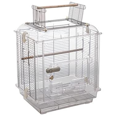 Imagem de Gaiola de pássaro gaiola de voo para periquitos domésticos gaiola de pássaro acrílica, gaiola decorativa de papagaio transparente, gaiola de viagem portátil para pássaros, fácil de limpar, grande