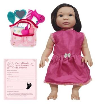 Imagem de Kit Boneca Bebê Sid Nyl Baby Pietra Brinquedo Com Bolsinha