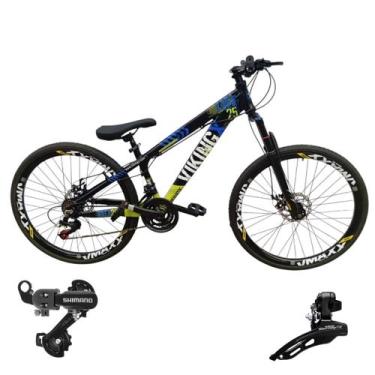 Imagem de Bicicleta Aro 26 Vikingx Aluminio Tuff 25 Mtb 24v Cambio Shimano Diant