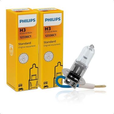 Imagem de Kit 2 Lâmpadas H3 Farol Alto Baixo Neblina Philips Standard 12V 55W