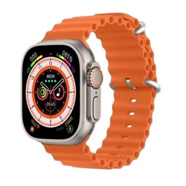 Imagem de Relógio Digital Smartwatch Watch 8 Ultra 49mm Pulseira Oceano Laranja