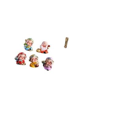 Imagem de Fenteer Estatuetas de Resina Fortune Wealth E Relógio de Pêndulo em Miniatura, Escultura de Mesa para Quarto, Sala de Estar, Festa de Ano Novo, Decoração Vint