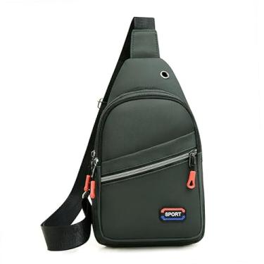 Imagem de Bolsa tiracolo pequena para mulheres moderna Sling Bakpack casual bolsa de peito para viagem, caminhada, verde