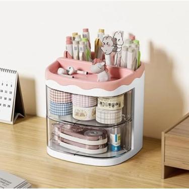 Imagem de Organizador de Mesa para Escritório com Gavetas e Divisórias, Suporte Multiuso para Canetas e Lápis, Porta-Trecos para Escrivaninha