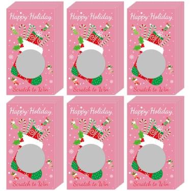 Imagem de 60 Pieces Christmas Scratch Off Cards Stickers Xmas Party Games Xmas Blank Gift Certificate for Festive Raffle Tickets 3.5 x 2.1 inch Christmas Stocking Party Favors Games Supplies