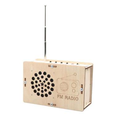 Imagem de Kit científico Rádio FM de madeira para crianças DIY STEM Experiment -