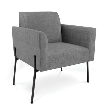 Imagem de Poltrona Pé De Ferro Preto Para Consultório Marisa Linho D03 - D'rossi Cor Grafite