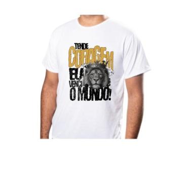 Imagem de Blusas Camisa Cristã Personalizada Tende Coragem Eu Venci o Mundo Teci