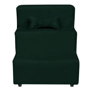 Imagem de Escadinha Pet 3 Degraus Cachorro E Gato Veludo Verde