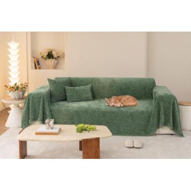 Imagem de Capa de sofá STACYPIK Universal Green Chenille para 3-4 almofadas