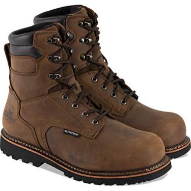 Imagem de Thorogood Bota masculina de bico de segurança composto à prova d’água série V 20 cm, Brown Crazyhorse, 9.5