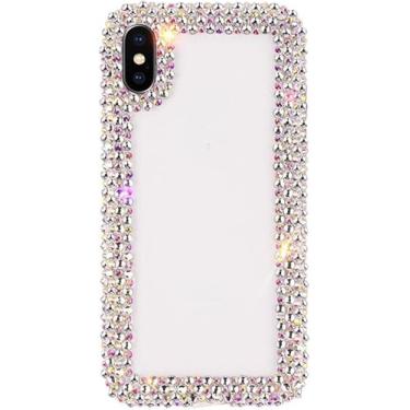 Imagem de AQZBIAIOU Capa de diamante brilhante para Samsung Galaxy S25 FE, 3D caseira brilhante cristal strass brilhante brilhante pedras transparentes capa de telefone traseira com protetor de tela - branco
