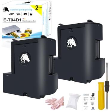 Imagem de LiTuhorse T04D100 Caixa de manutenção de tinta T04D1 Tanque de tinta de resíduos remanufaturado com esponja absorvente para EcoTank ET-2760 ET-4760 ET-3760 ET-15000 ET-4750 ET-3700 XP-1500 ET-5150 WF-286660 0 Impressora 2 Pacote