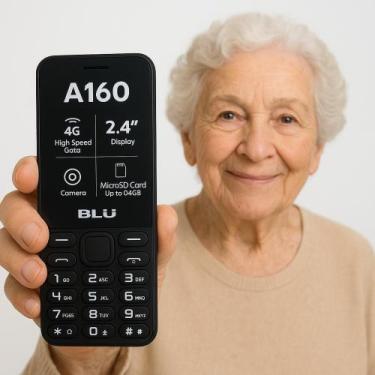Imagem de Celular Simples Para Idosos BLU A160 4G com Rádio FM e Teclas Grandes