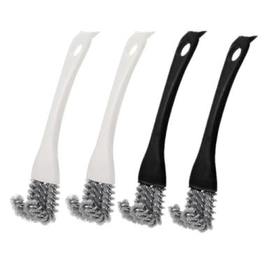 Imagem de 2 escovas para churrasqueira, aço inoxidável, com cerdas em forma de V e um raspador para limpeza perfeita, adequado para grelhas