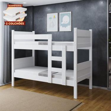 Imagem de Beliche Reforçada 100% Mdf Fortaleza - Duas Camas Solteiro Compacta e 