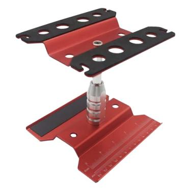 Imagem de RC Car Stand RC Repair Stand 360 Degree Rotation Lift or Lower for Traxxas Arrma Redcat Axial RC4WD HSP Losi 1/8 1/10 1/12 1/16 Scale RC Crawler Car Truck Buggies (Red)