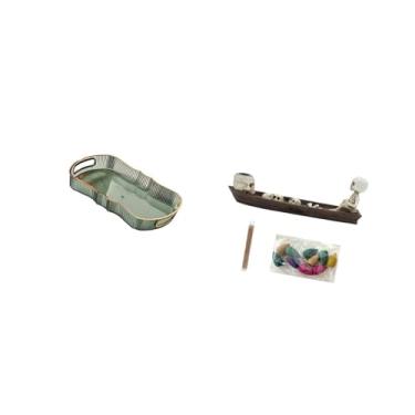 Imagem de Fenteer Bandeja Elegante para Café Da Manhã E Frutas com Queimador de Incenso em Formato de Caveira E, Ideal para Decoração de Banheiro, Quarto E Café.